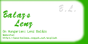 balazs lenz business card